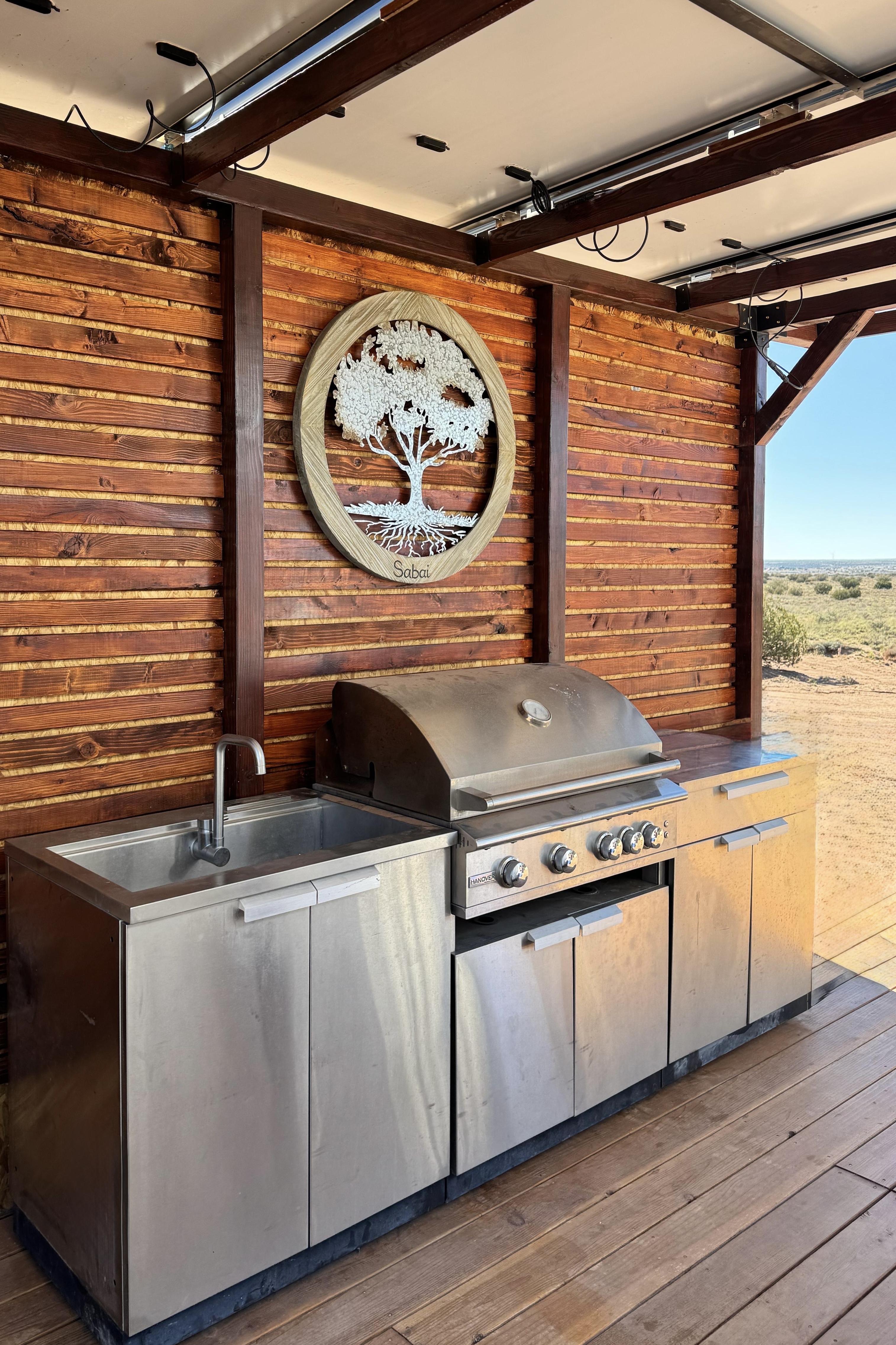 The outdoor kitchen